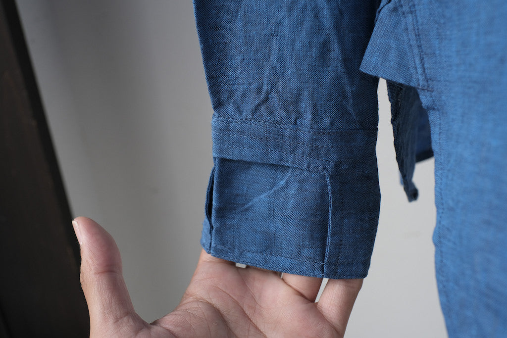 BLACK SIGN FRENCH LINEN WATCH CUFFS SHIRT