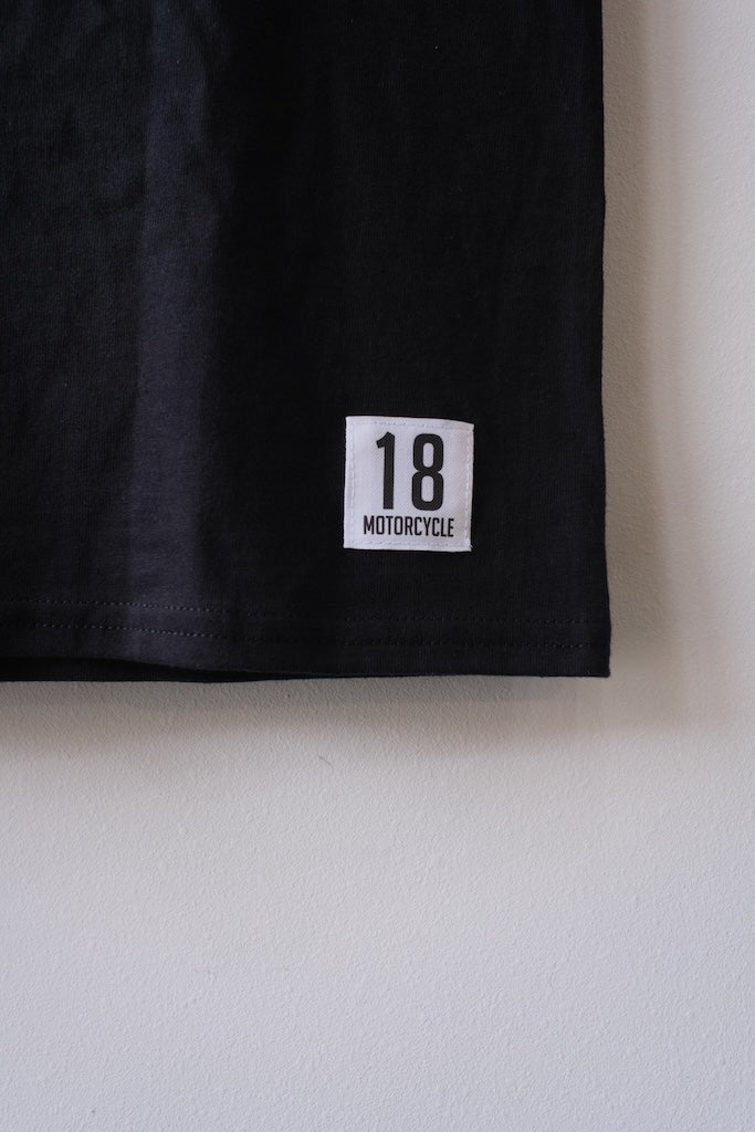 18 MOTORCYCLE LOGO T-SHIRT BLACK