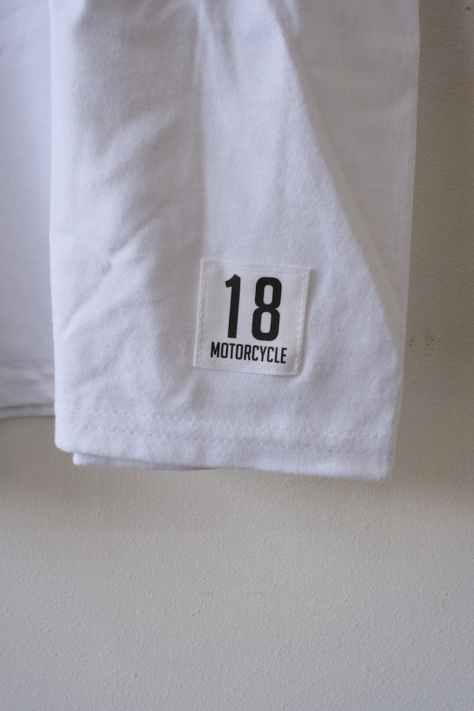 18 MOTORCYCLE LOGO T-SHIRT WHITE