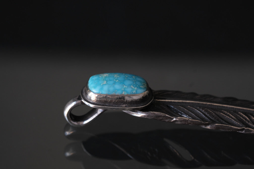 LYNCH SILVERSMITH FEATHER(M) KINGMAN TURQUOISE 4