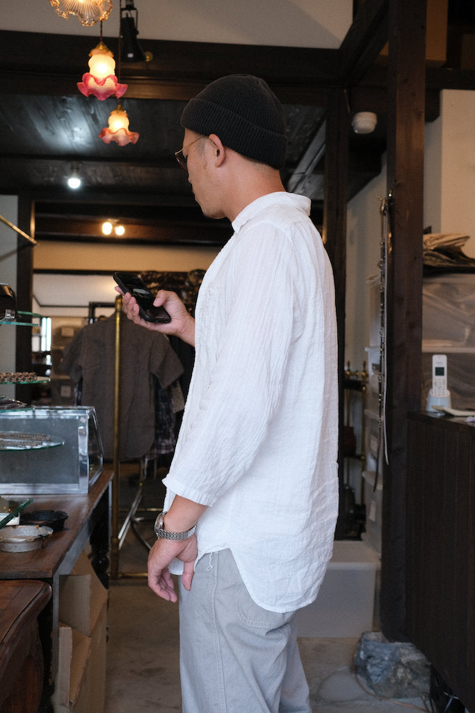 WALK ON 2/3 SLEEVE DOUBLE GAUZE SHIRT
