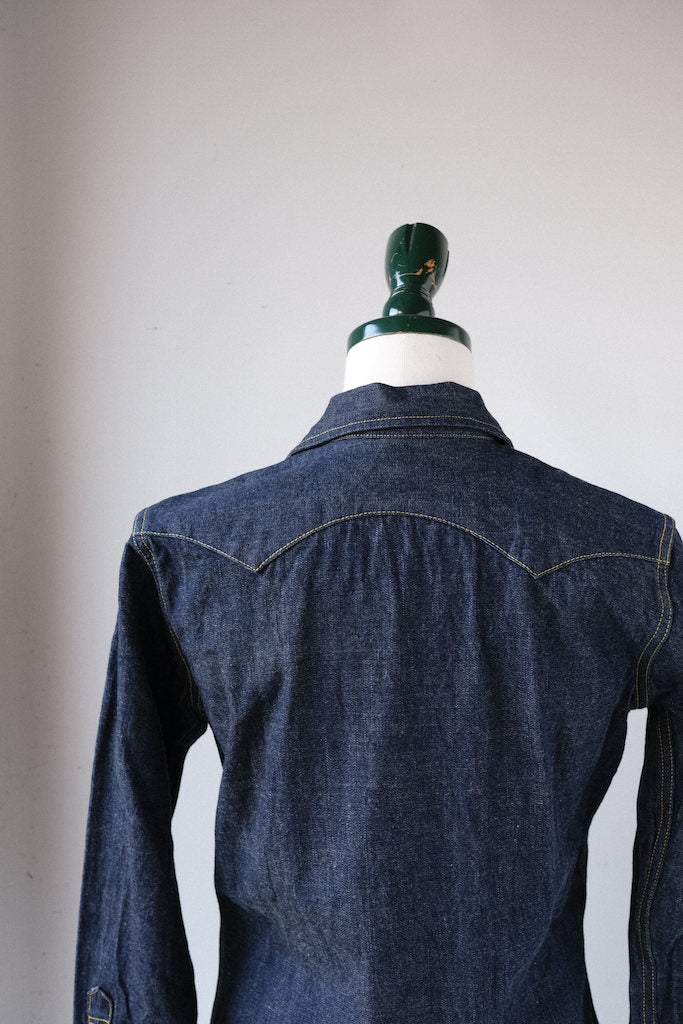 WALK ON DENIM WESTERN SHIRT OF OPEN COLLAR