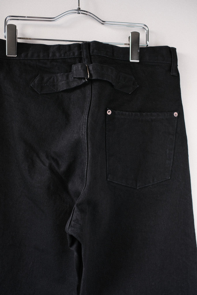BLACK SIGN 15oz BLACK DENIM VOCALION WAIST OVERALLS