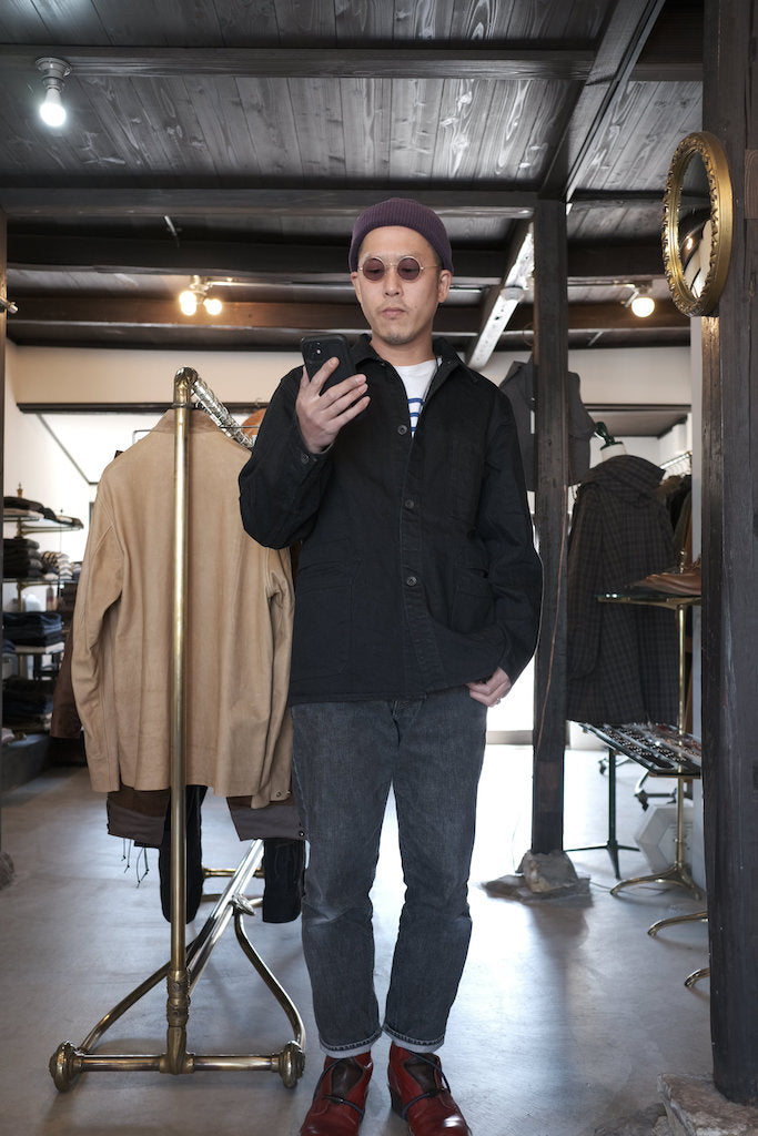 BLACK SIGN 15oz BLACK DENIM DELTA JACKET