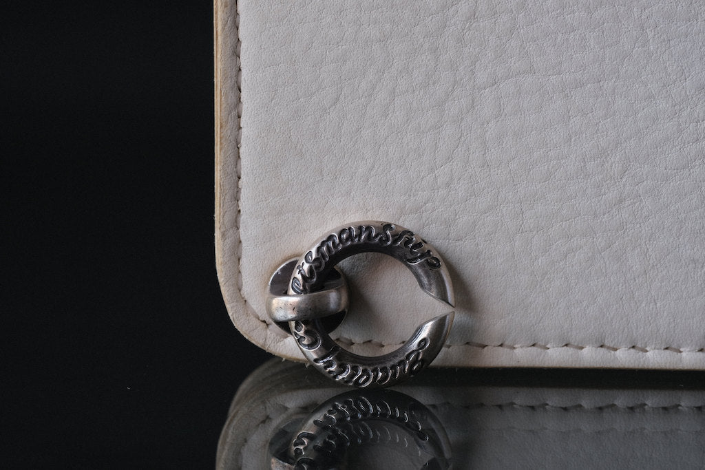 LYNCH SILVERSMITH BIKER WALLET MINERVA BOX WHITE