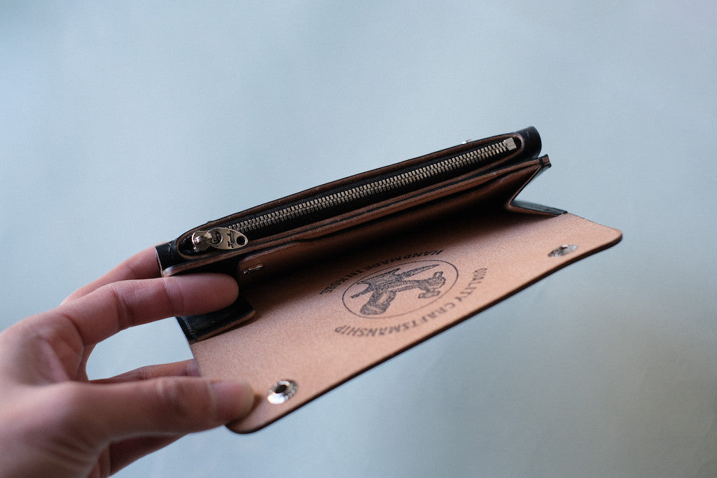 LYNCH SILVER SMITH BIKER WALLET BRIDLE LEATHER