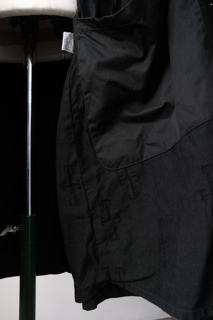 BLACK SIGN BARBARY CLOTH COMMANDER COAT