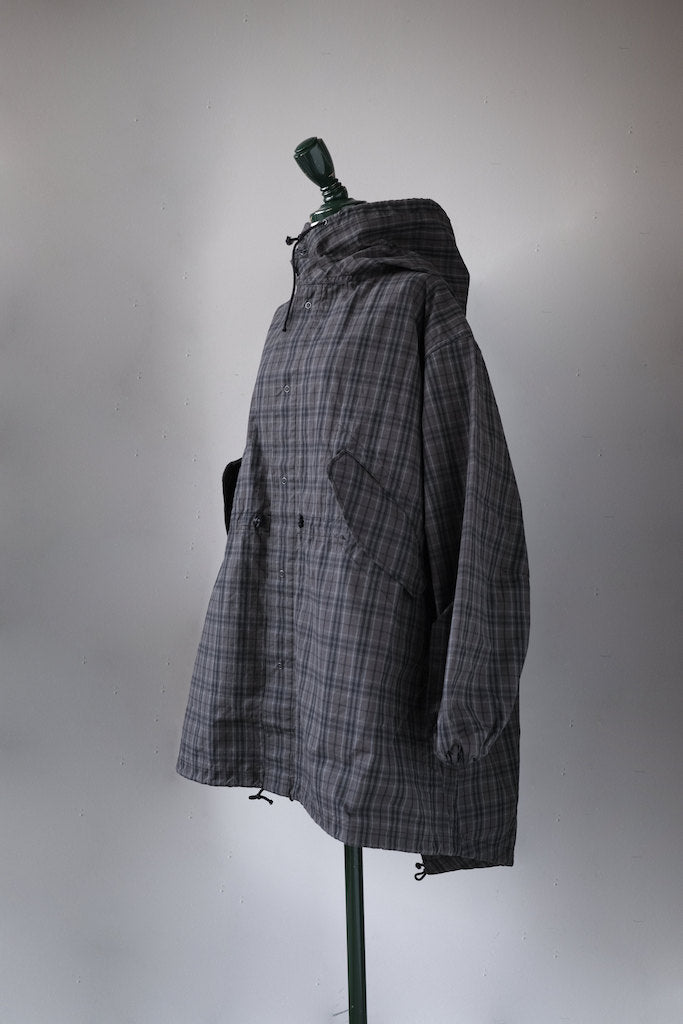 BLACK SIGN BRITISH OILED COTTON GB CHECK DEVIL DOGS COAT