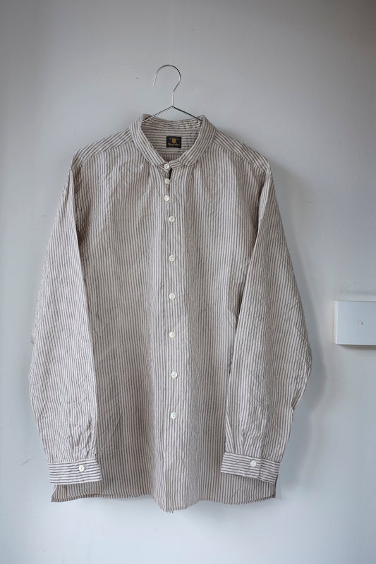DJANGO ATOUR FRENCH MAQUIGNON SMALL COLLAR LINEN SHIRT