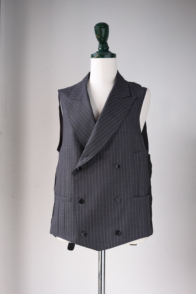 BLACK SIGN 1930 MAX VEST PENCIL STRIPE