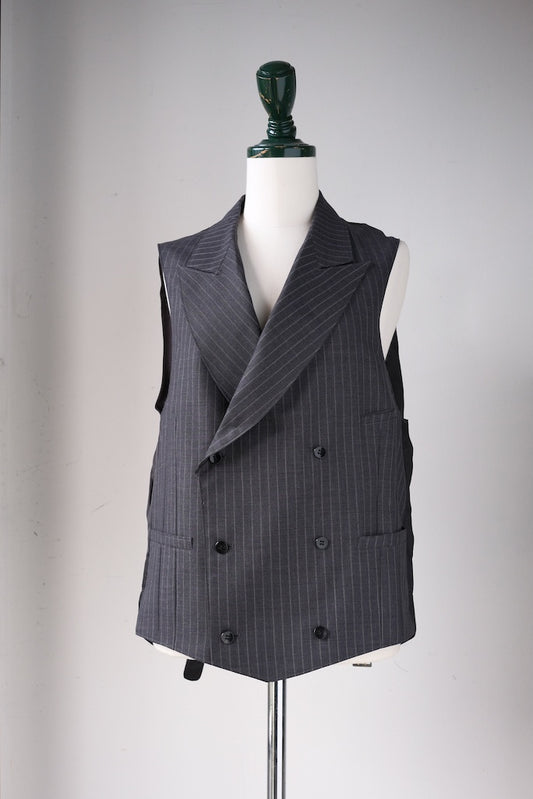 BLACK SIGN 1930 MAX VEST PENCIL STRIPE