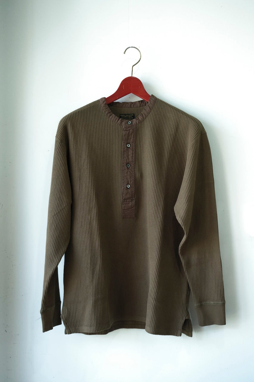 BLACK SIGN RAILROAD KNIT HENLEY L/S
