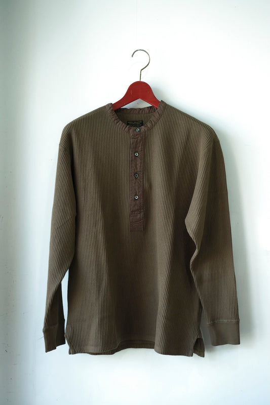 BLACK SIGN RAILROAD KNIT HENLEY L/S