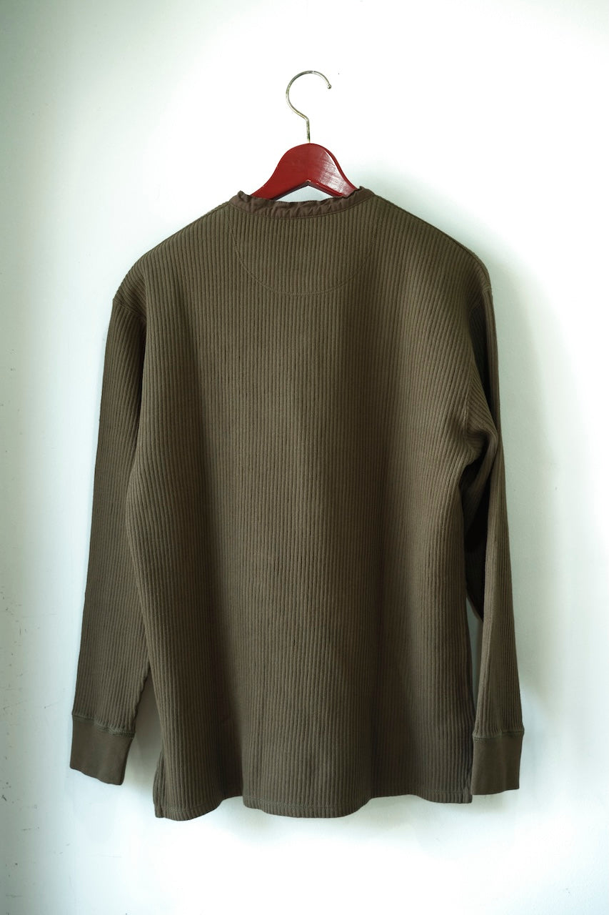 BLACK SIGN RAILROAD KNIT HENLEY L/S