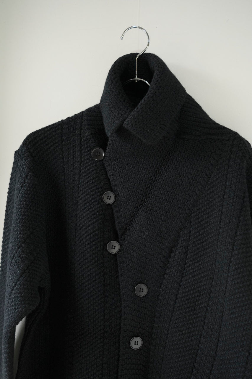 BLACK SIGN THREE WAY COLLAR CARDIGAN