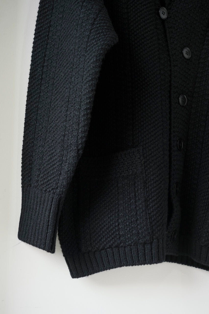 BLACK SIGN THREE WAY COLLAR CARDIGAN