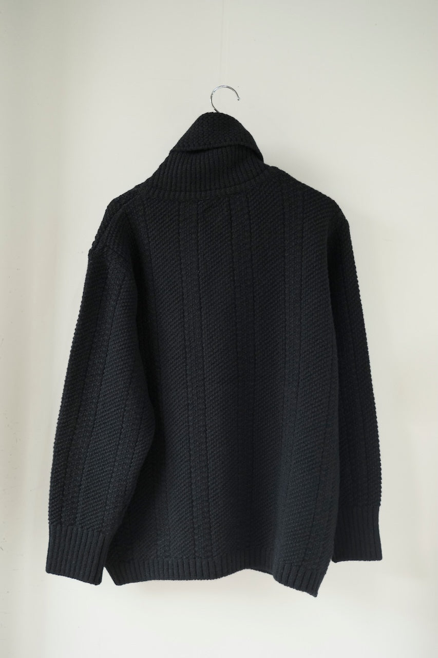 BLACK SIGN THREE WAY COLLAR CARDIGAN