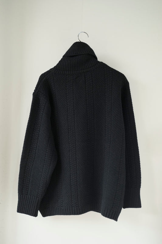 BLACK SIGN THREE WAY COLLAR CARDIGAN