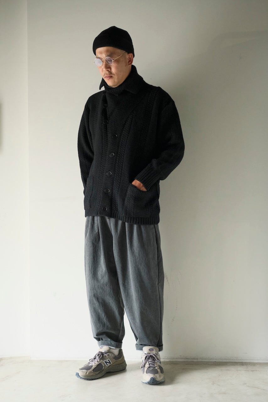 BLACK SIGN THREE WAY COLLAR CARDIGAN