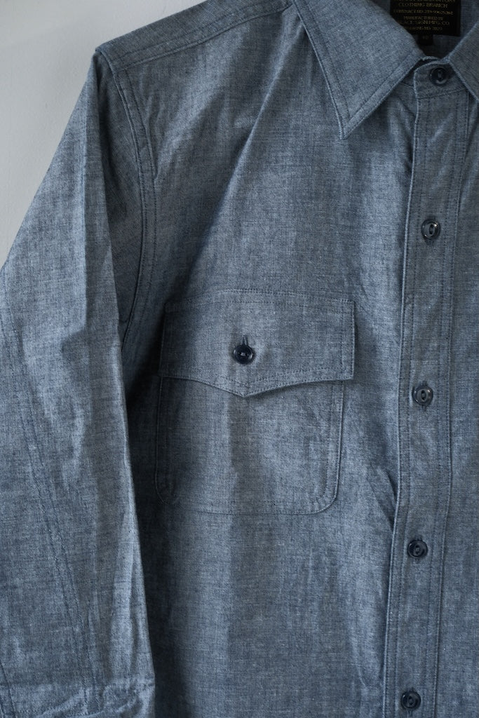 BLACK SIGN 6.5oz CHAMBRAY US NAVY ROYAL SHIRT