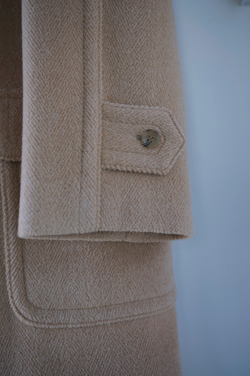 lacquer&c CHEVRON DUFFLE COAT CAMEL BEIGE