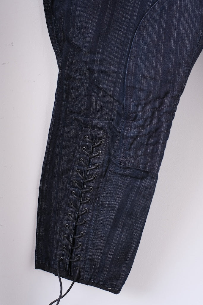 BLACK SIGN INDIGO STRIPE SHERIFF BREECHES