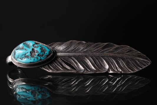 LYNCH SILVERSMITH FEATHER(L) SLEEPING BEAUTY TURQUOISE