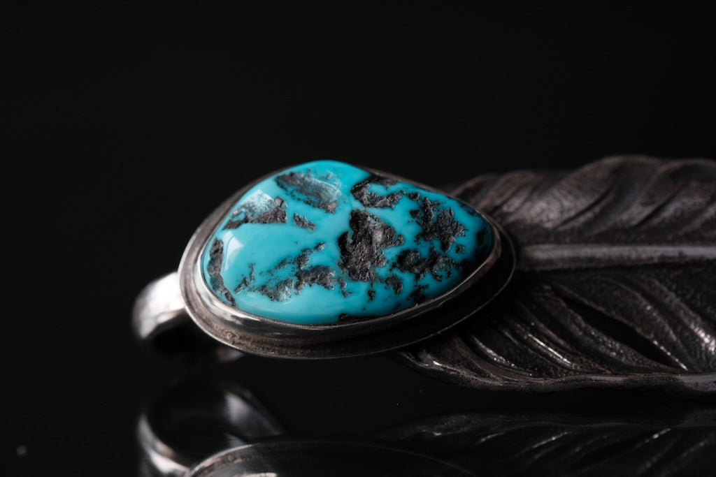 LYNCH SILVERSMITH FEATHER(L) SLEEPING BEAUTY TURQUOISE