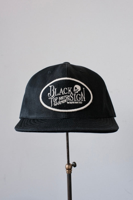 BLACK SIGN BLACK DENIM TRUCKER CAP