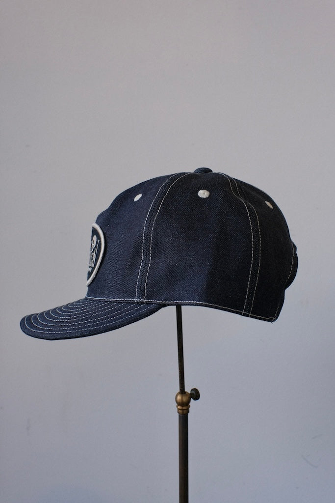 BLACK SIGN INDIGO DENIM TRUCKER CAP – grandguignol