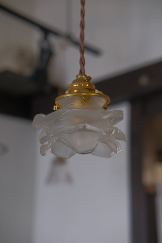 ART DECO FRENCH FLOWER GLASS SHADE