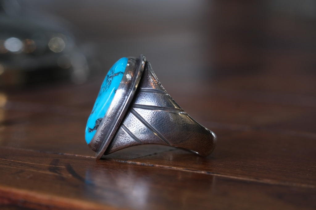 LYNCH SILVER SMITH TURQUOISE RING