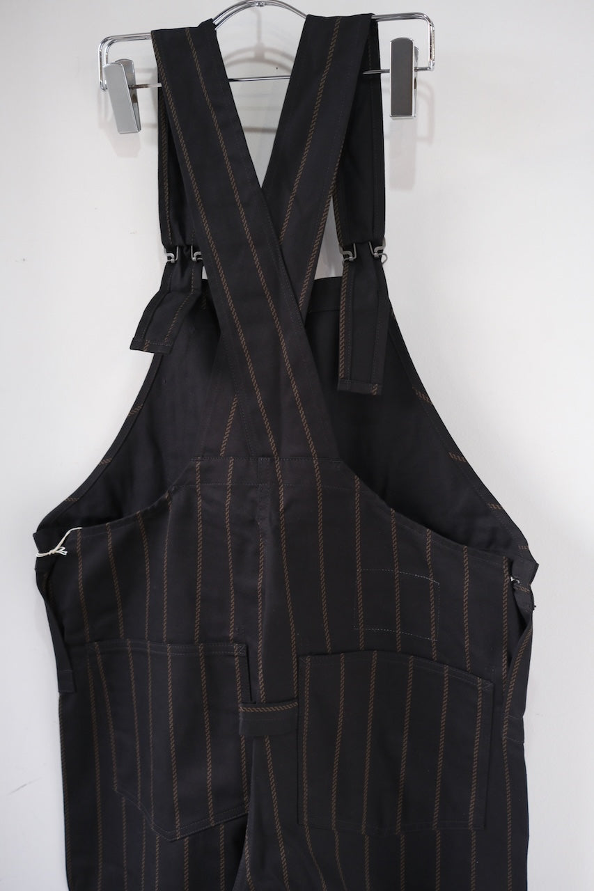 DAPPERS CLASSICAL RAILROADER BIB OVERALLS BLACK WABASH LOT1585
