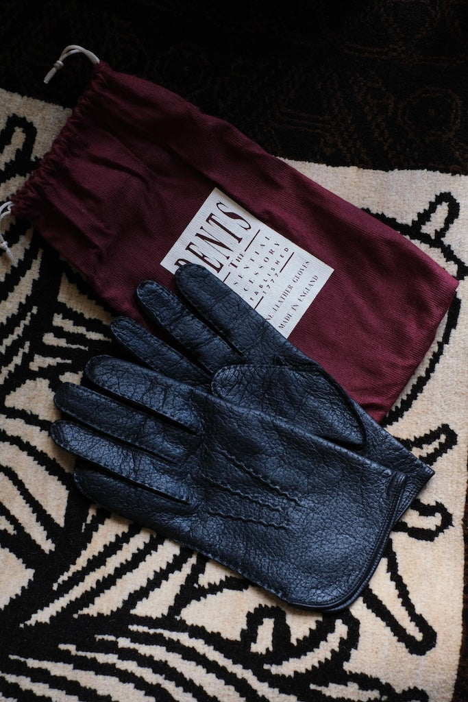 DENTS YAMANE DELUXE別注 PECCARY GLOVE SILK LINING