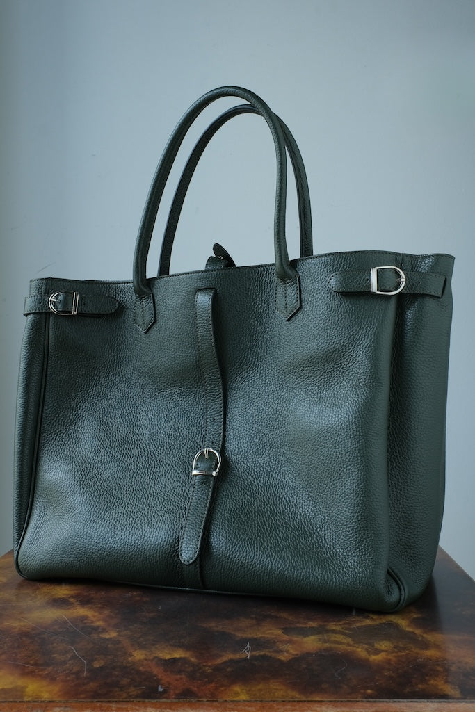 lacquer&amp;c BELTED TOTE BAG GREEN