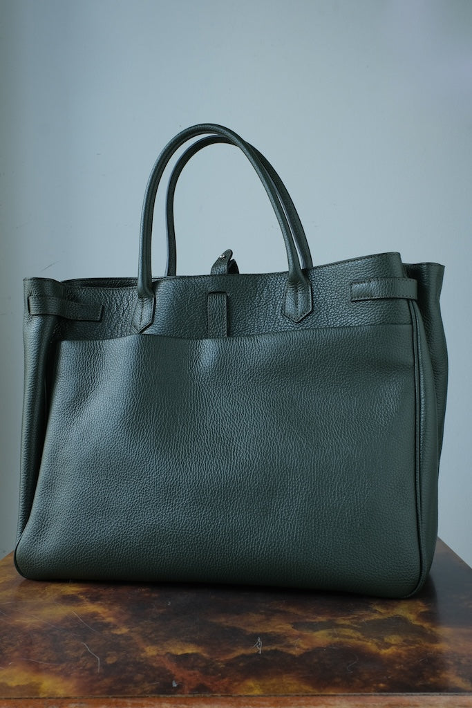 lacquer&amp;c BELTED TOTE BAG GREEN