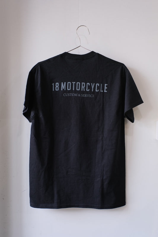 18 MOTORCYCLE LOGO T-SHIRT BLACK