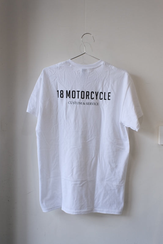 18 MOTORCYCLE LOGO T-SHIRT WHITE