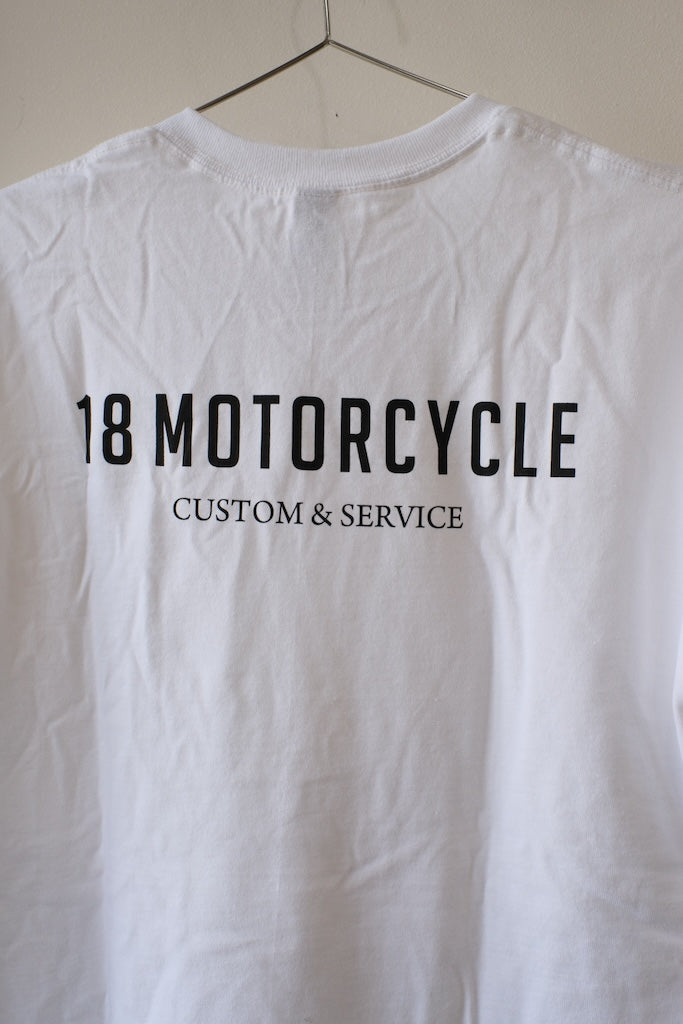 18 MOTORCYCLE LOGO T-SHIRT WHITE