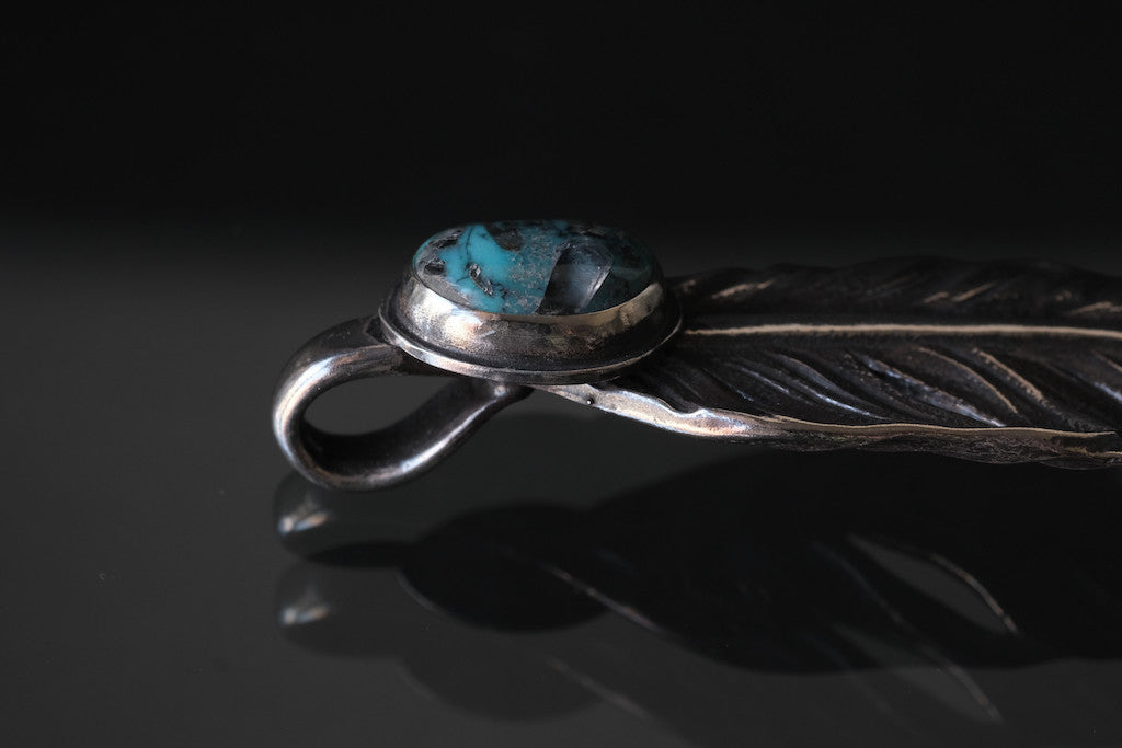 LYNCH SILVERSMITH FEATHER(L) KINGMAN TURQUOISE 1