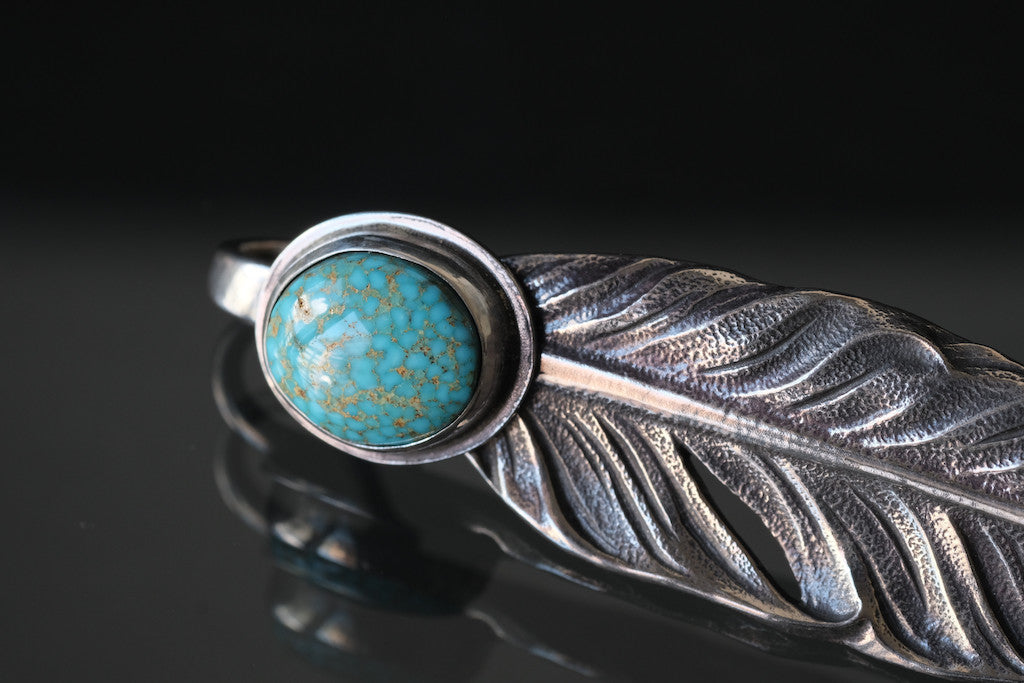 LYNCH SILVERSMITH FEATHER(L) NUMBER8 TURQUOISE