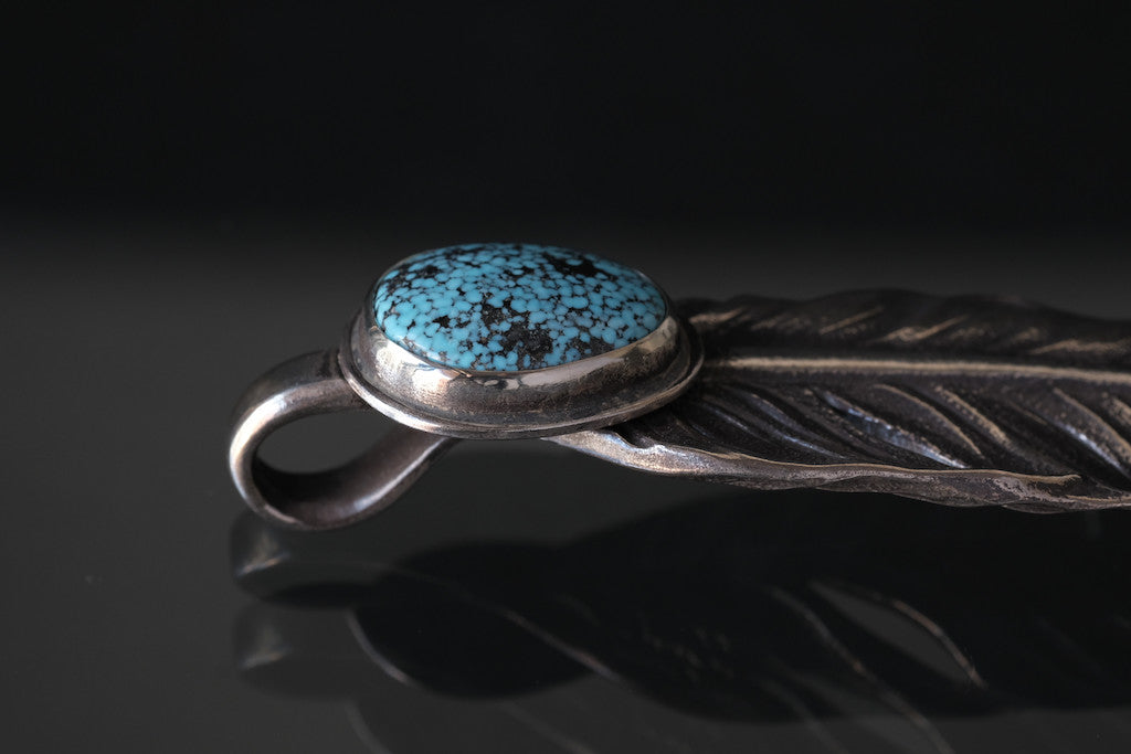 LYNCH SILVERSMITH FEATHER(L) KINGMAN TURQUOISE 2