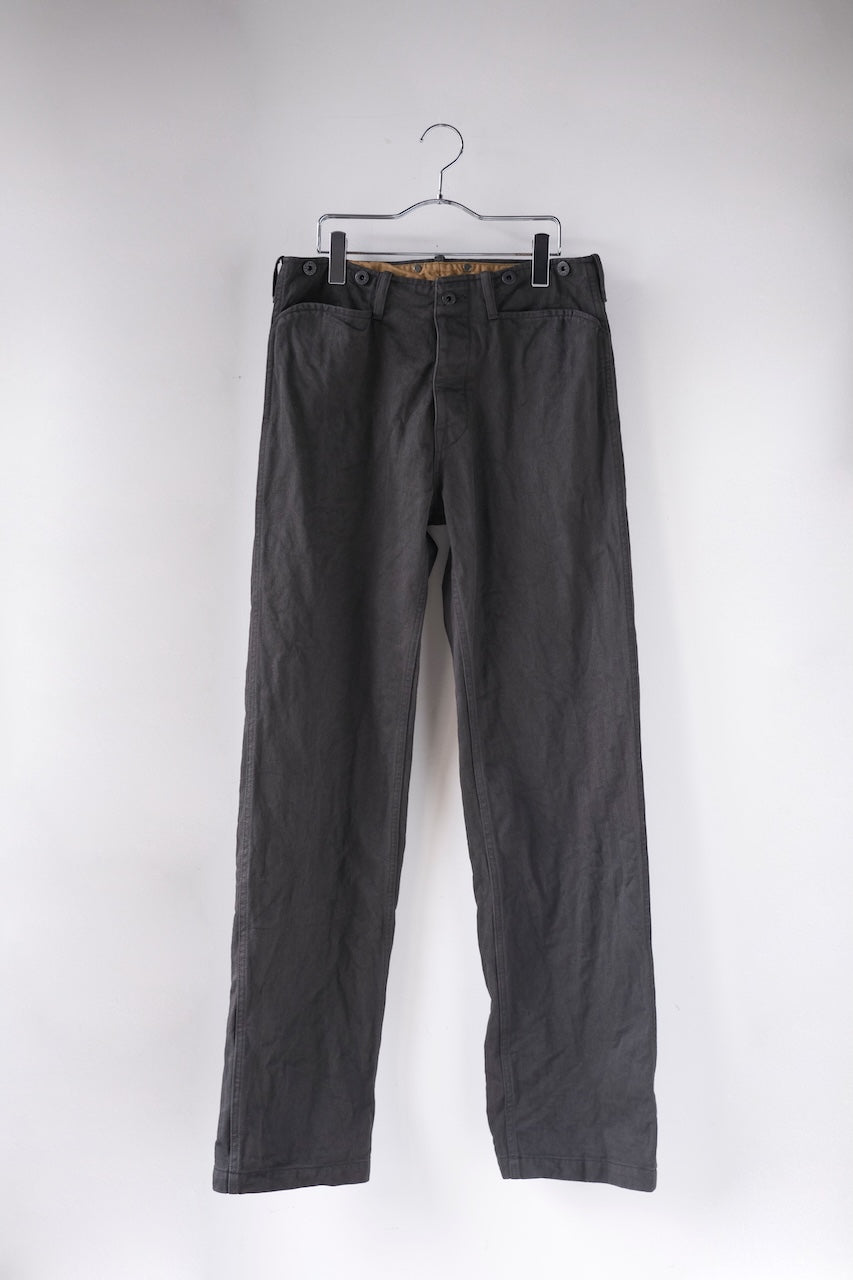 DAPPERS CLASSICAL 40s STYLE FRISKO PANTS TYPE WW2 INK BLACK DENIM