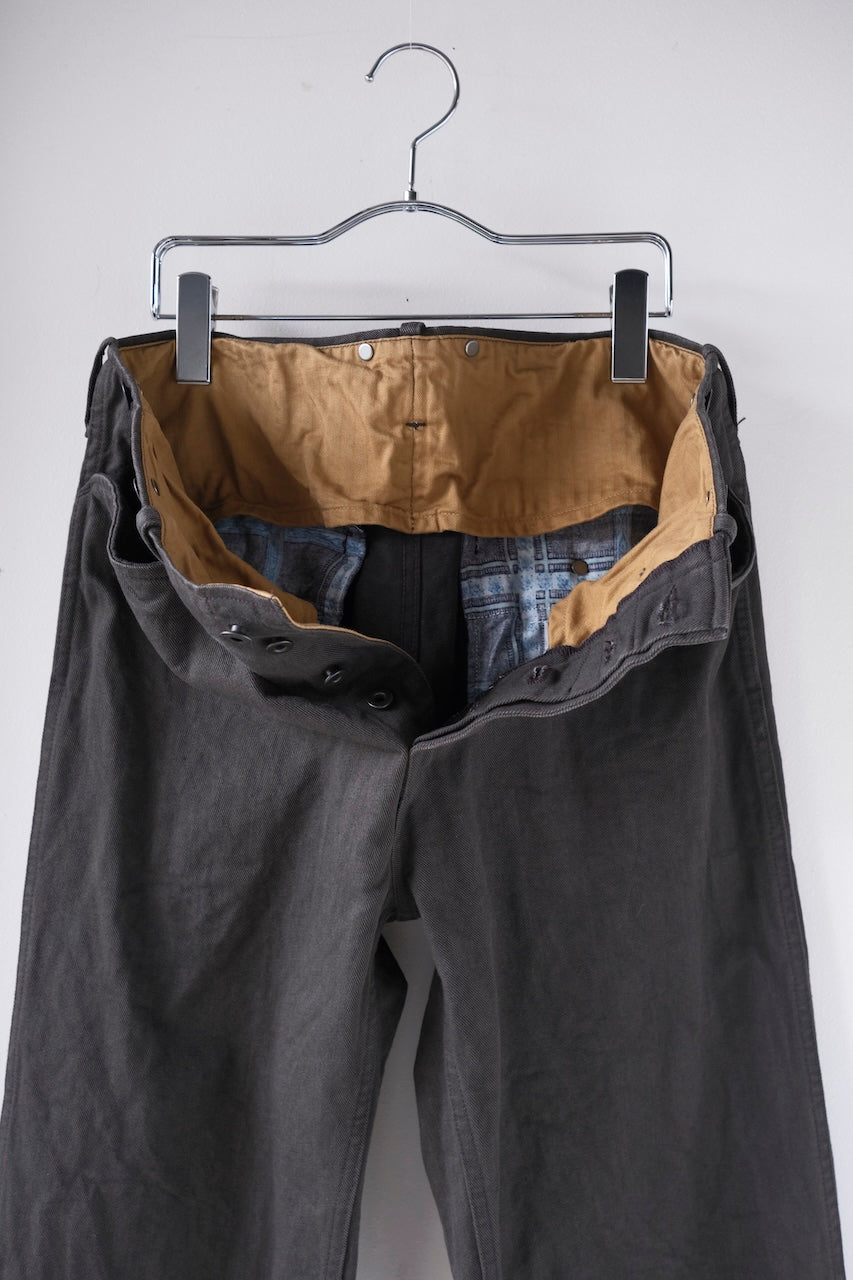 DAPPERS CLASSICAL 40s STYLE FRISKO PANTS TYPE WW2 INK BLACK DENIM