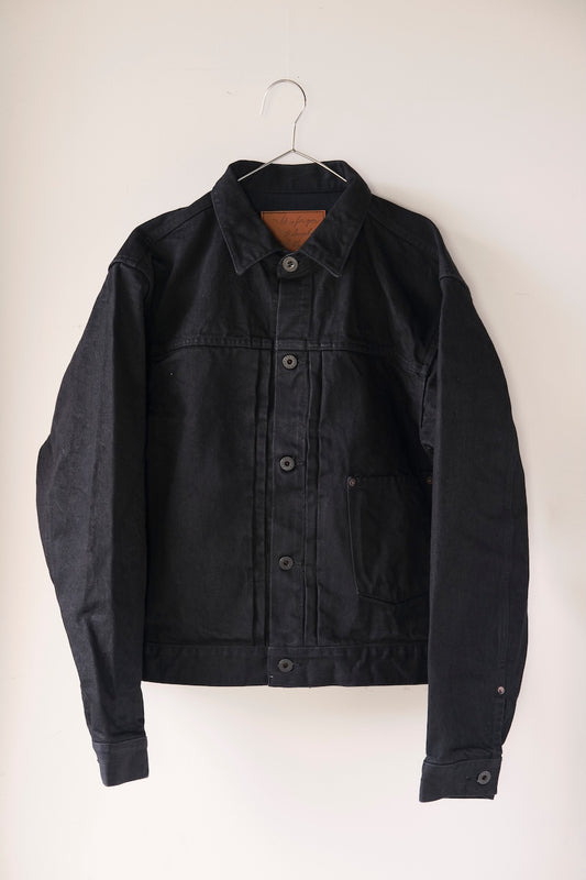 BLACK SIGN 15oz BLACK DENIM PLEATS JKT