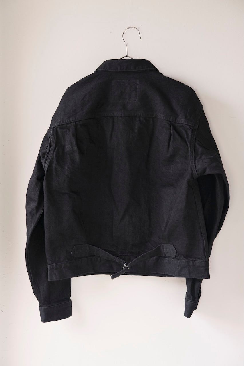 BLACK SIGN 15oz BLACK DENIM PLEATS JKT