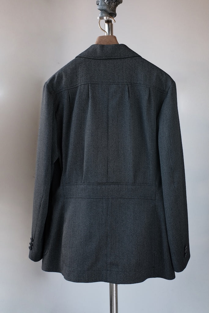 BLACK SIGN 1930s SUMMER FOG STRIPE WOOL SPORT BACK JKT