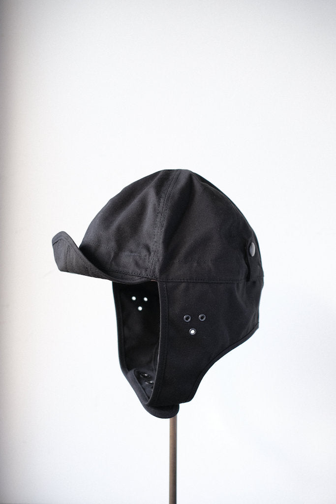 BLACK SIGN PARAFFIN WEATHER AVIATOR CAP – grandguignol