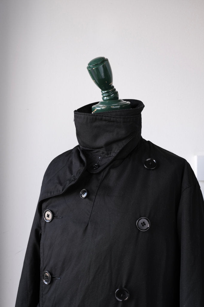BLACK SIGN BARBARY CLOTH COMMANDER COAT