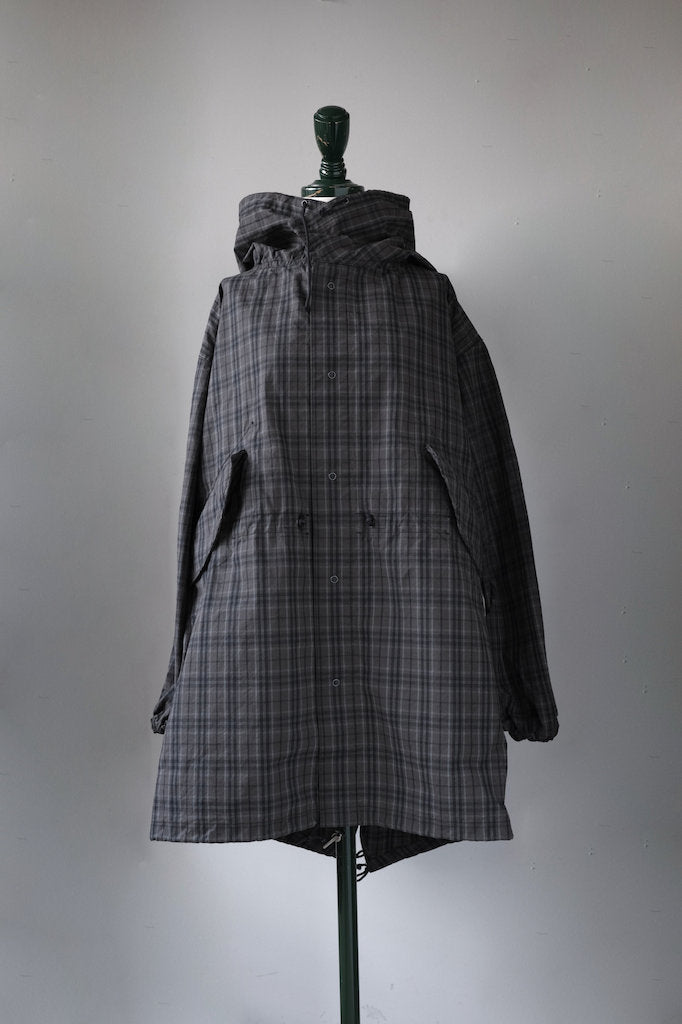 BLACK SIGN BRITISH OILED COTTON GB CHECK DEVIL DOGS COAT